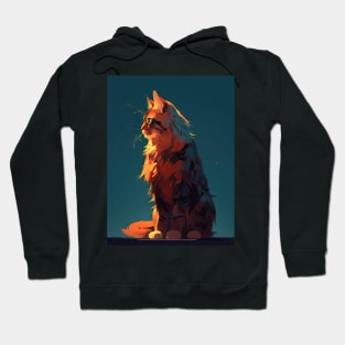 Majestic Big Beutiful Maine Coon Cat Modern Art Hoodie